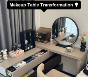 cosmetic makeup organizer table